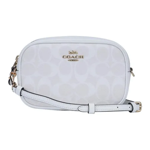 COACH Convertible Belt PVC Shoulder Bag Crossbody Bag Fanny Pack Small Size Women's Glacier White