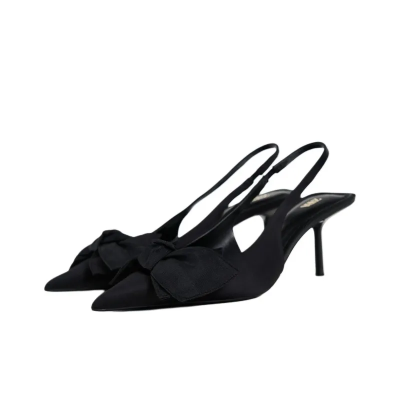 ZARA Slim Heel High Heels 8cm Women's Black-2