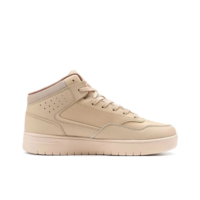PEAK Classic Heritage Coverage Wear Resistant Support High Top Skateboard Shoes Men's Beige-1