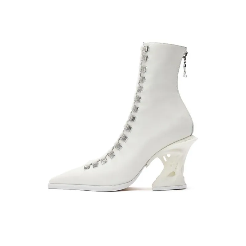 DAPHNE LAB Sugar-free Series Ankle Boots 8.5cm Women's-6
