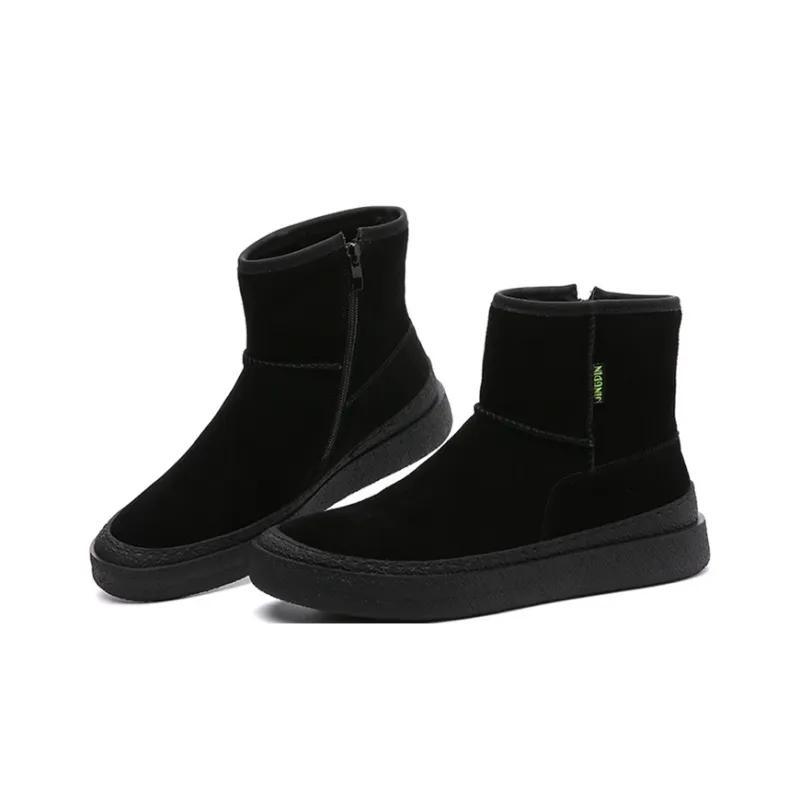 GZZ Warm Short Snow Boots 3cm Men's Black-4
