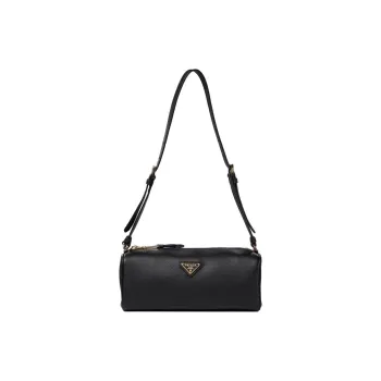 PRADA Calfskin Shoulder Bag Women's Black
