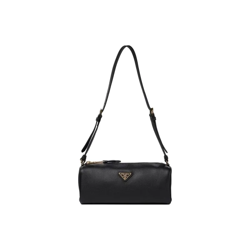 PRADA Calfskin Shoulder Bag Women's Black-0