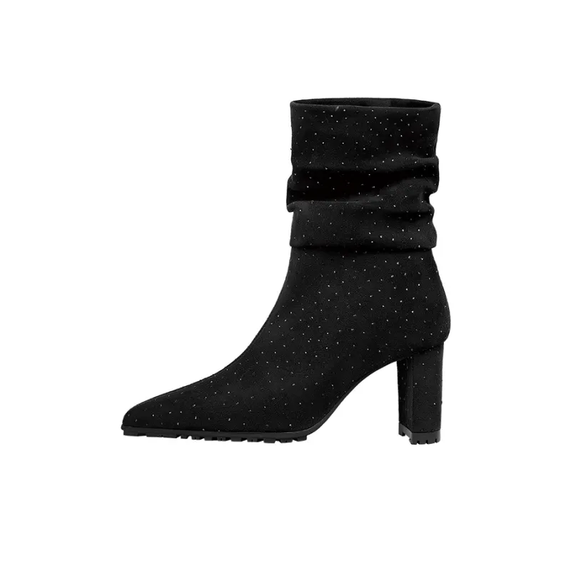WUDASHU Slouchy Boots Ankle Boots 7CM Women's-0