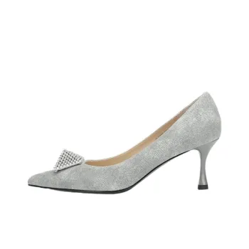 73Hours Paris Dinner Slim Heel High Heels 7cm Women's Gray