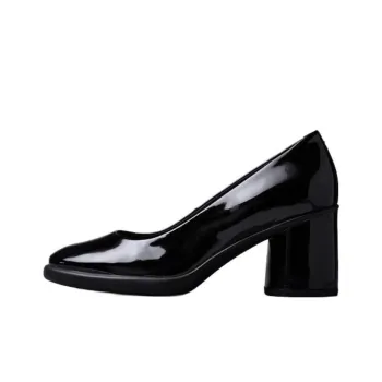 Ecco Chunky Heel High Heels 7cm Women's Bright Black