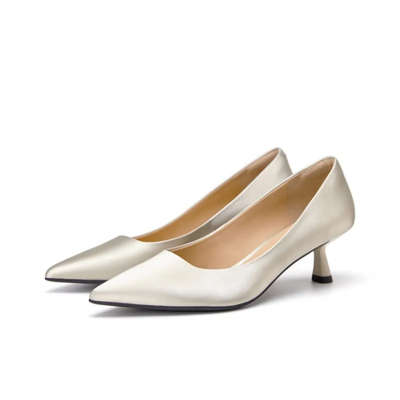 Marie Claire Slim Heel High Heels 5cm Women's Gold-1