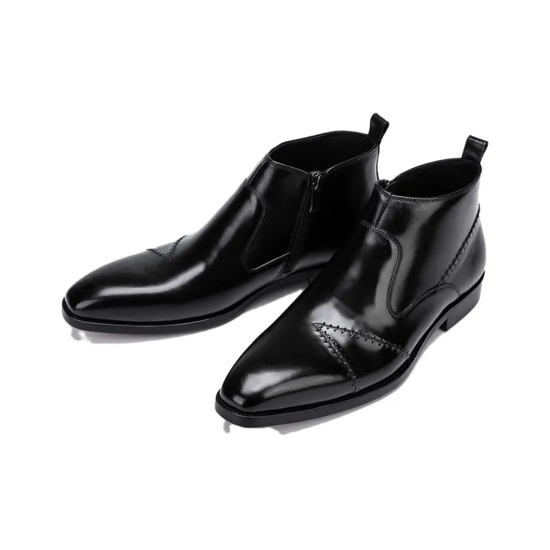 ASTON M.JAZZ Ankle Boots Men Black/Coffee-2