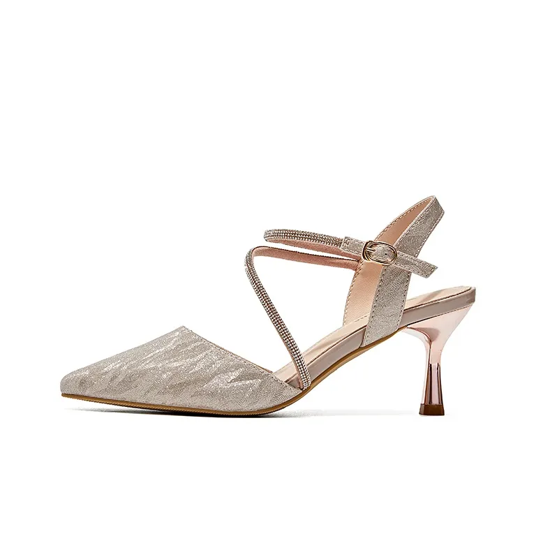 GNSJ Slim Heel High Heels 6cm Women's Champagne-0