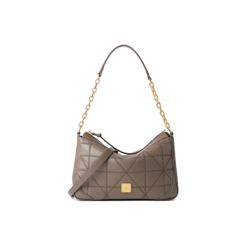 Montagut Sheepskin Shoulder Bag, Crossbody Bag, Shoulder Bag Regular Women's Stone Gray/Acorn/Coconut Milk White/Black-5