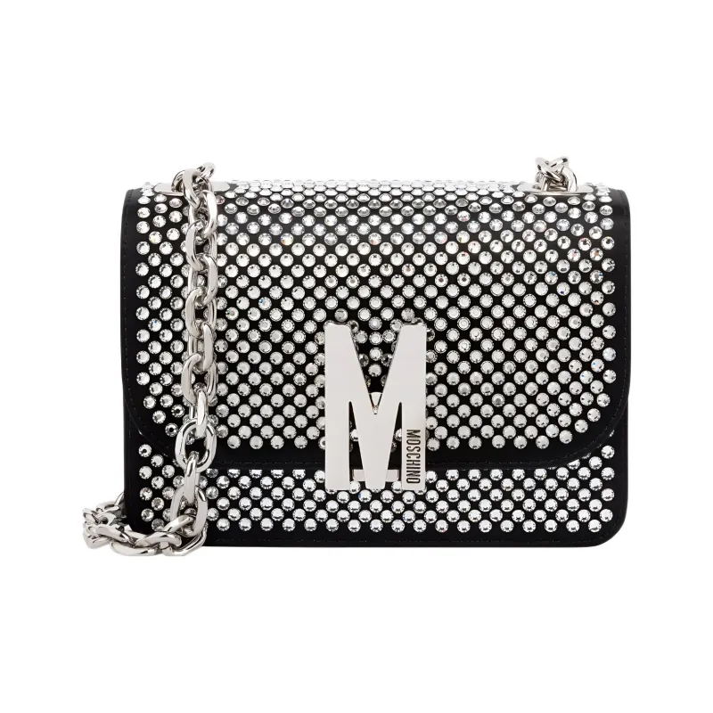 MOSCHINO Viscose Crossbody Bag, Shoulder Bag Women's Black-0