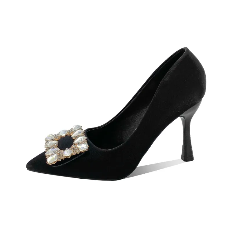 WECKER Bright Crystal Slim Heel High Heels 9cm Women's-0