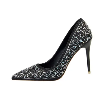 BIGTREE High Heels Women's Black/Silver/Champagne