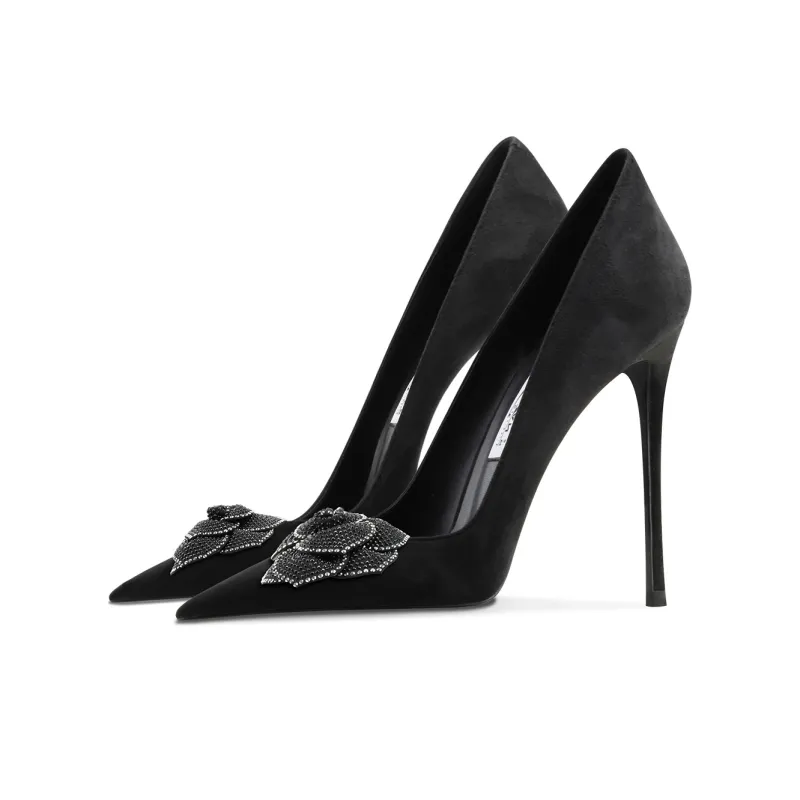 Ganxiaojie Slim Heel High Heels Women's Black-2