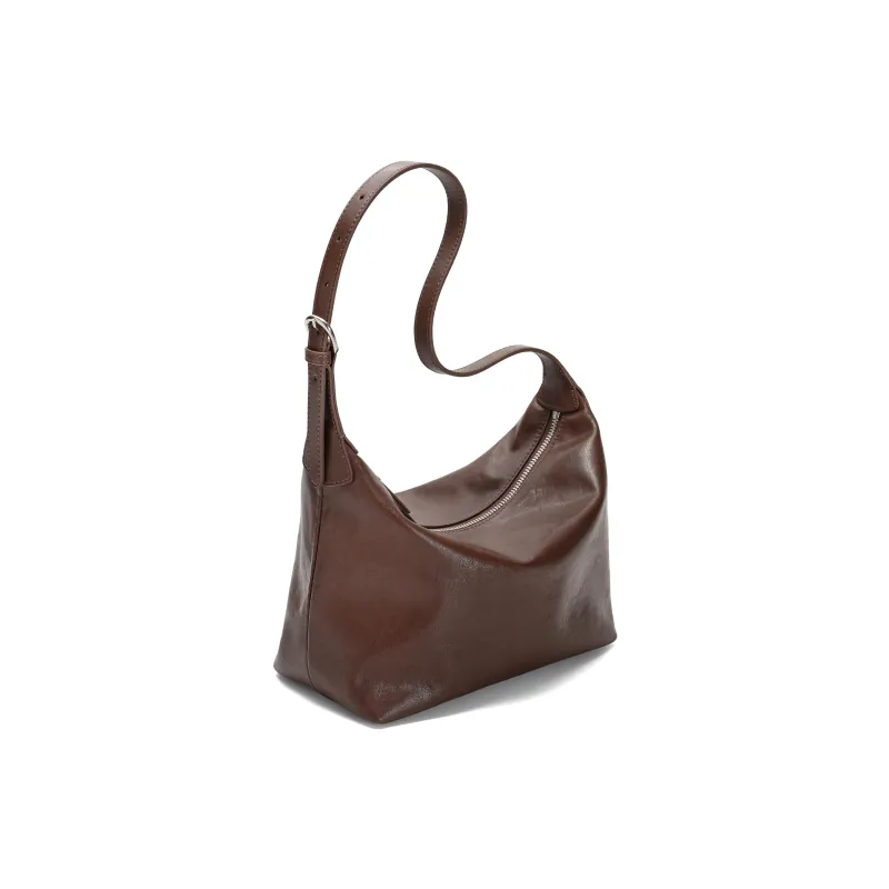 BELLE Artificial Leather Shoulder Bag, Hobo Bag, Shoulder Bag Tubas Women's Coffee-2