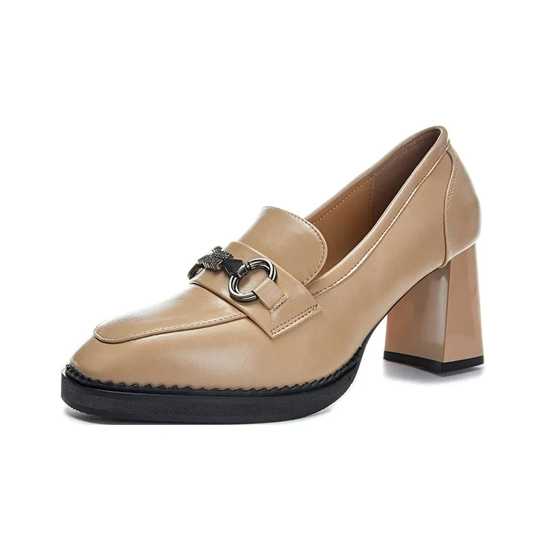 POOQ Chunky Heel High Heels 7.5CM Women's-11