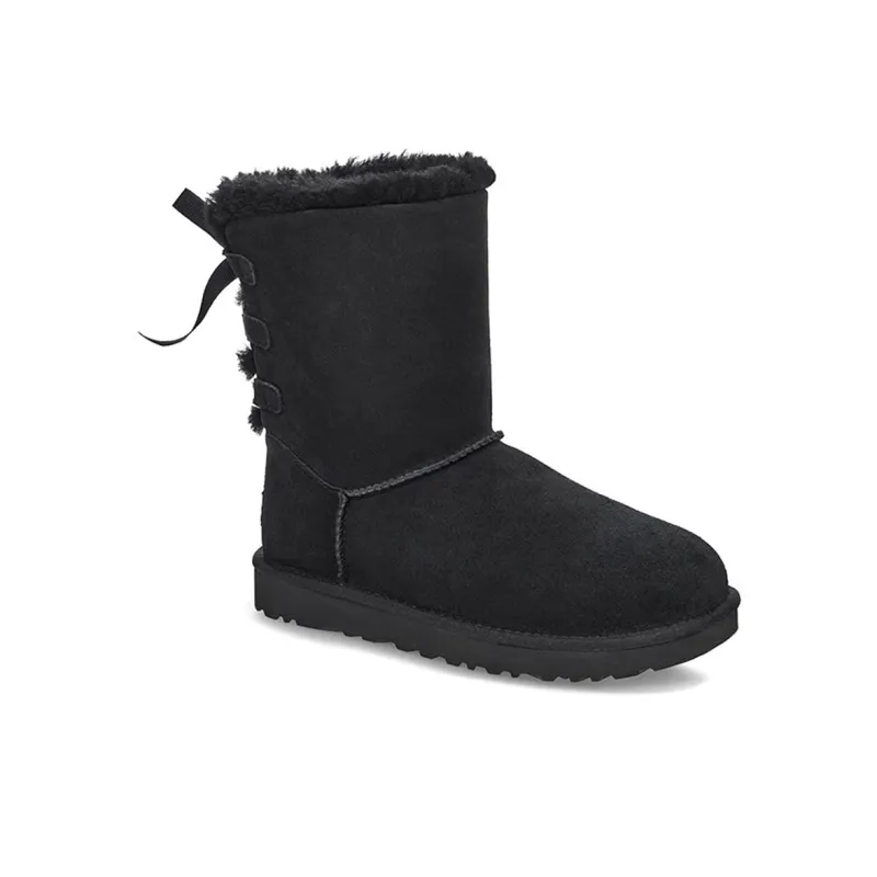 UGG Short Bow Stiefel Fleece Lined Black Women's-2