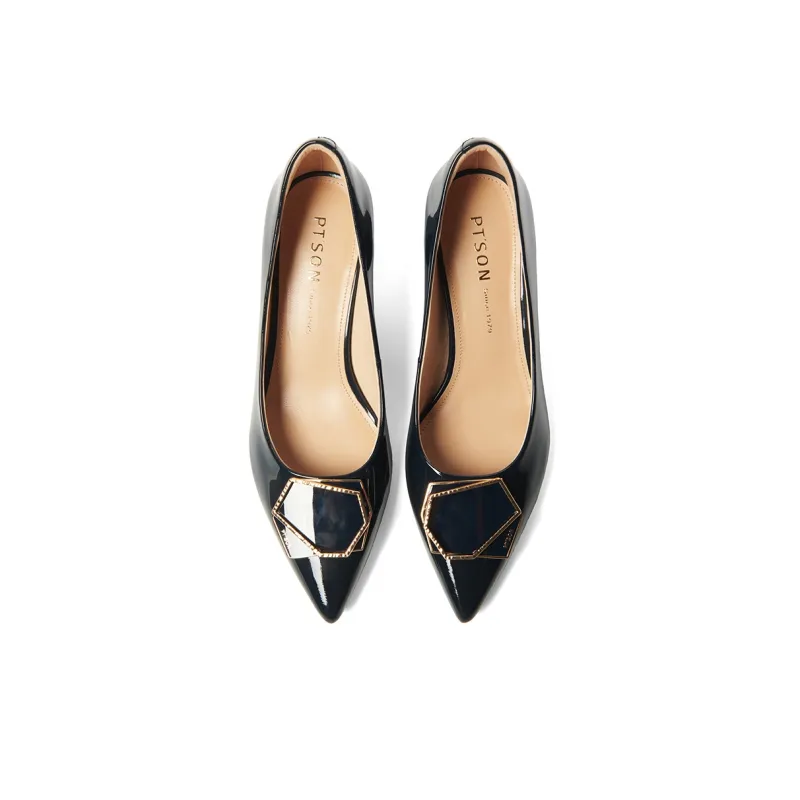 PT'SON Chunky Heel High Heels 5.5cm Women's-17
