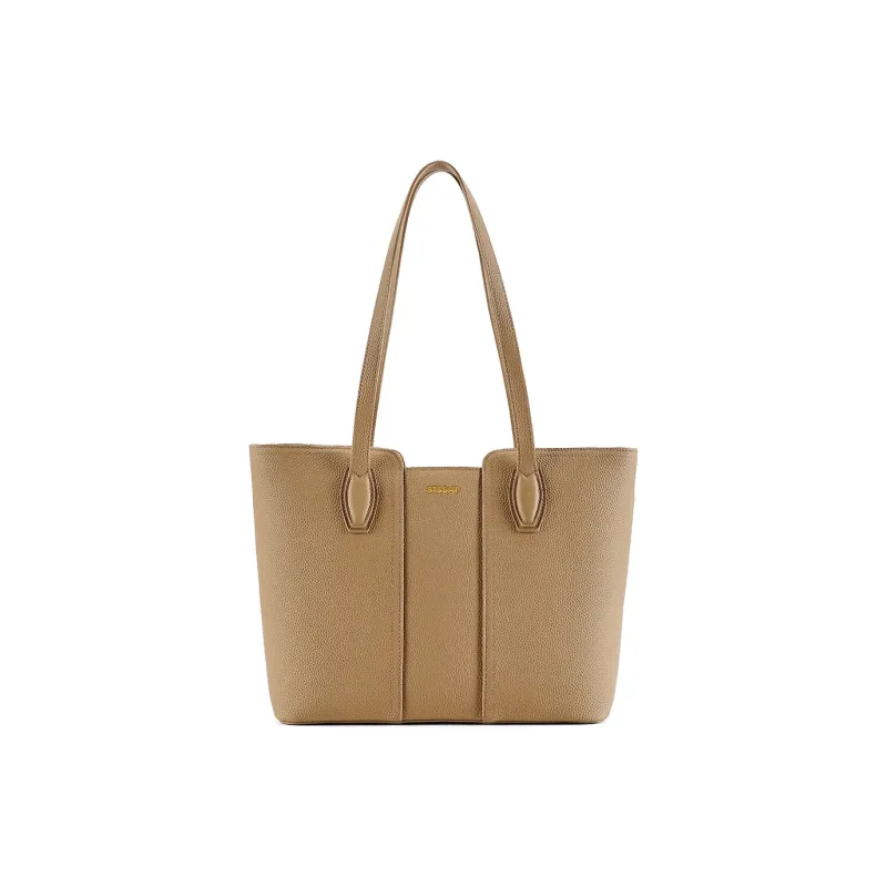 ST&SAT Cow Leather Shoulder Bag Regular Women's Cream Apricot/Ecru Black-1