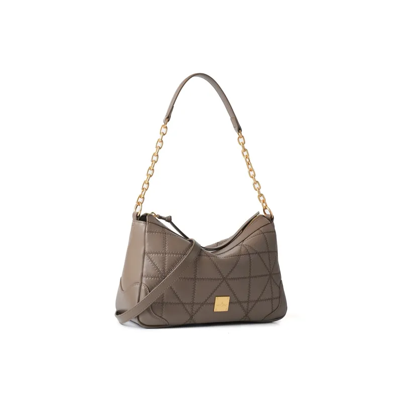 Montagut Sheepskin Shoulder Bag, Crossbody Bag, Shoulder Bag Regular Women's Stone Gray/Acorn/Coconut Milk White/Black-6