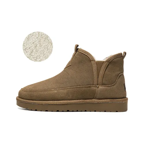 Little Red Man Anti Slip Cushioning Warm Short Snow Boots Men's Khaki