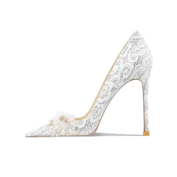 Ganxiaojie Slim Heel High Heels Women's White