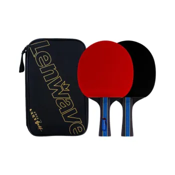 LENWAVE Ping Pong Paddles Unisex All Wood Red/Black