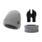 Gray Hats & Caps+Black Gloves+Gray Scarf