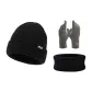 Black Hats & Caps+Gray Glove+Black Scarf