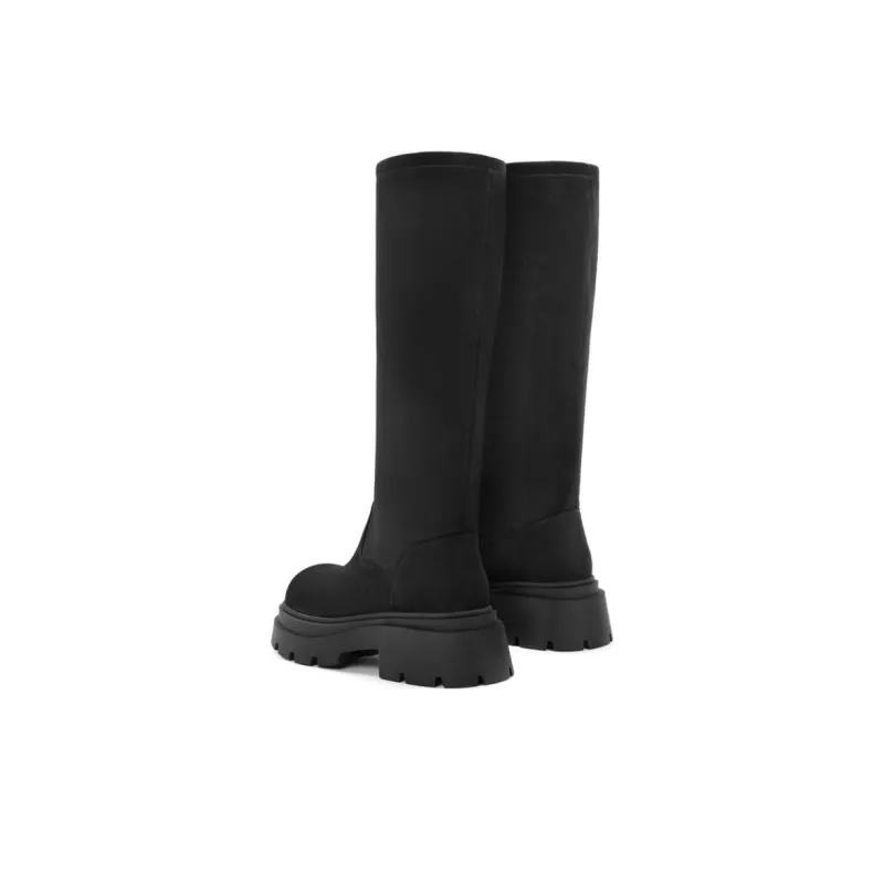 BELLE Knee-high Boots 6cm Women's Black Brown-11