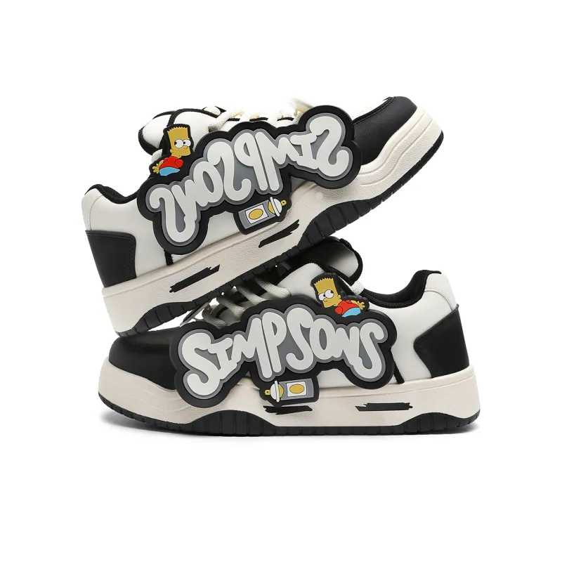 The Simpsons Skateboard Shoes Unisex Low Top Chic Yellow/Black/White-8