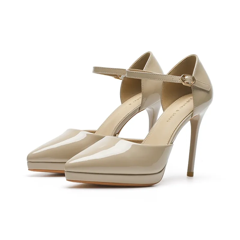 Zubumei Slim Heel High Heels 10cm Women's-14