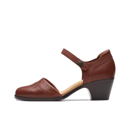Clarks Block Heel High Heels 5.5cm Women's Brown