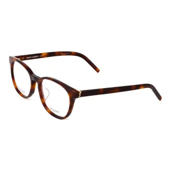 SAINT LAURENT Capsule Plate Frame Oval Eyeglass Frames Unisex Tortoiseshell