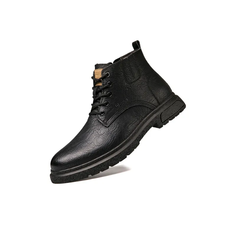 Wen Nai Ankle Boots Men Black/Khaki-2