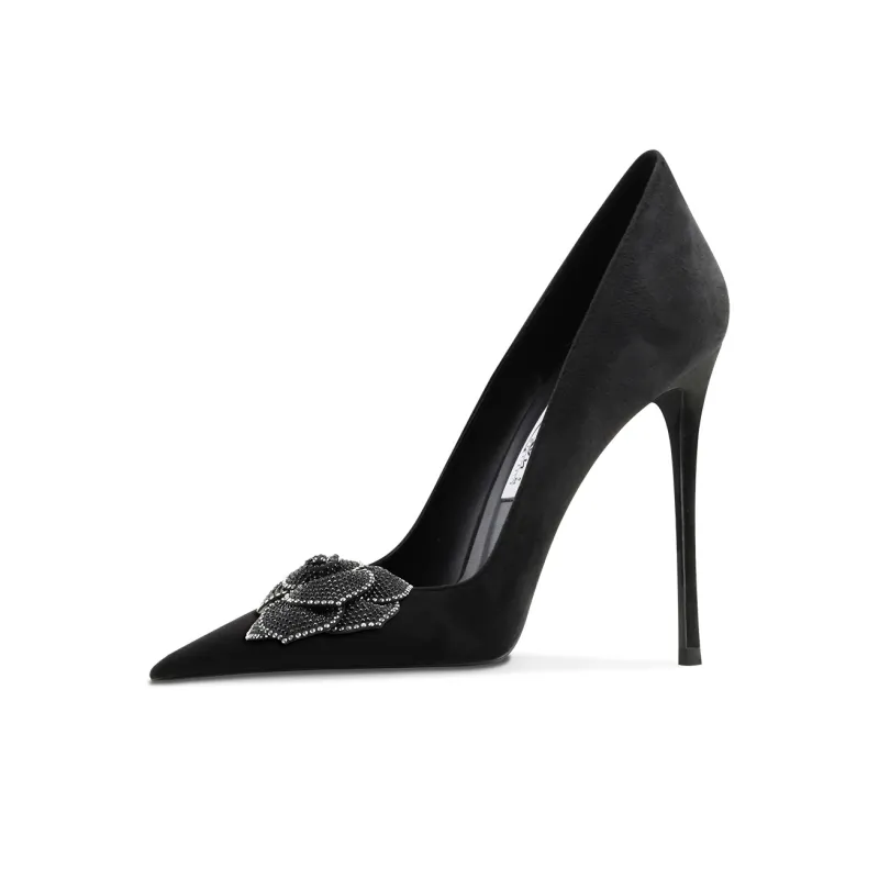 Ganxiaojie Slim Heel High Heels Women's Black-6