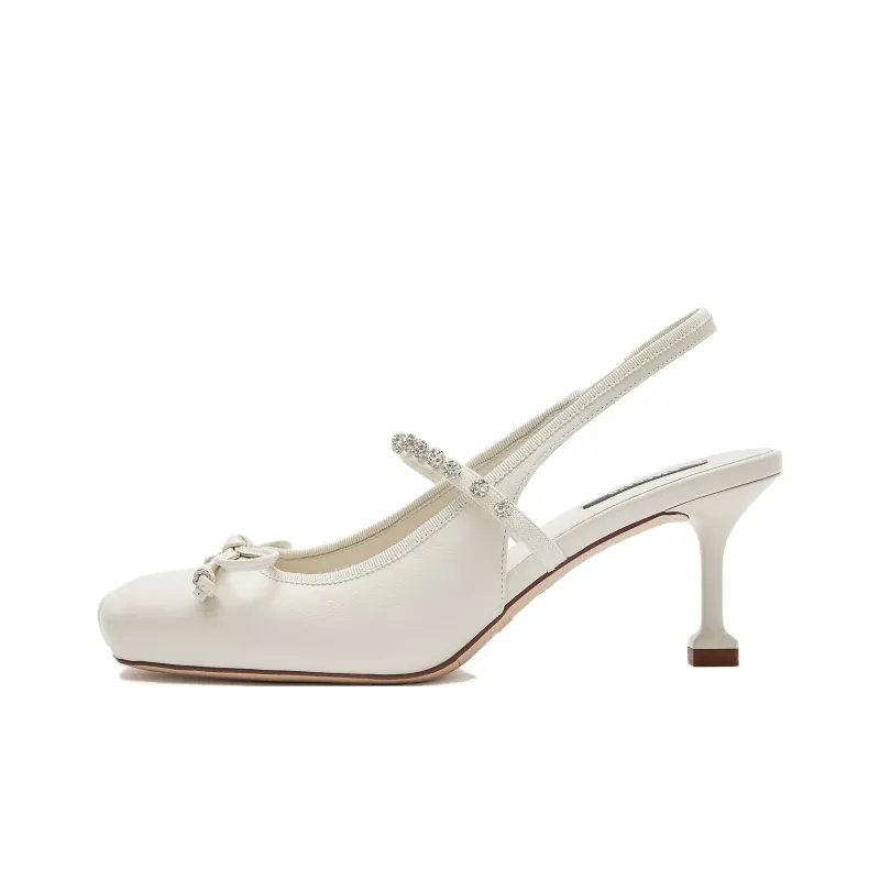 Staccato Floating Light Ballet Slim Heel Round Tip High Heels 7.5cm Women's-4