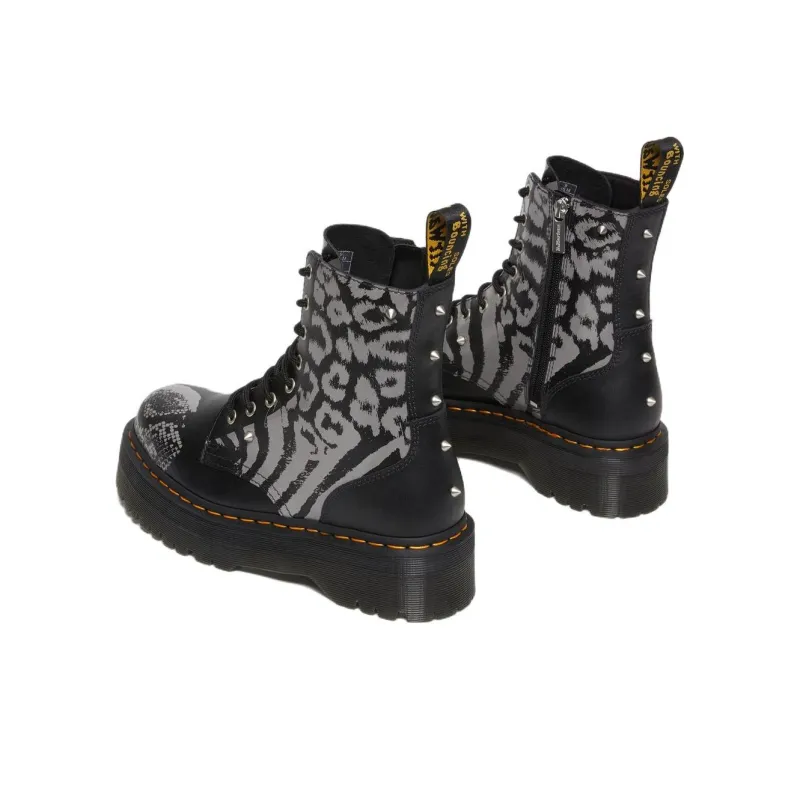 Dr.Martens Jadon Boot Animal Clash Leather Platforms 'Black'-4