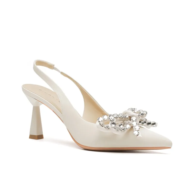 Ainer-cat Spool Heel High Heels 7.5cm Women's Apricot-2