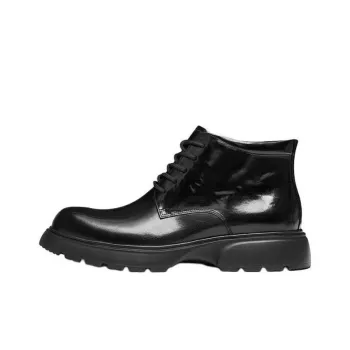 Staccato Vinyl Record Short Martin Boot 4.5cm Men's Black