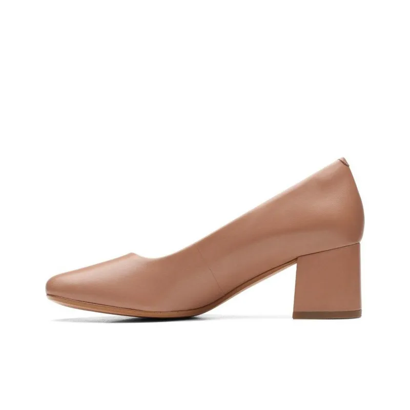 Clarks Chunky Heel High Heels 5.5cm Women's Flesh Pink-0