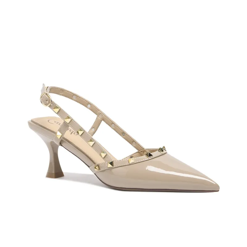CAMEIDO Slim Heel High Heels 6cm Women's Nude-1
