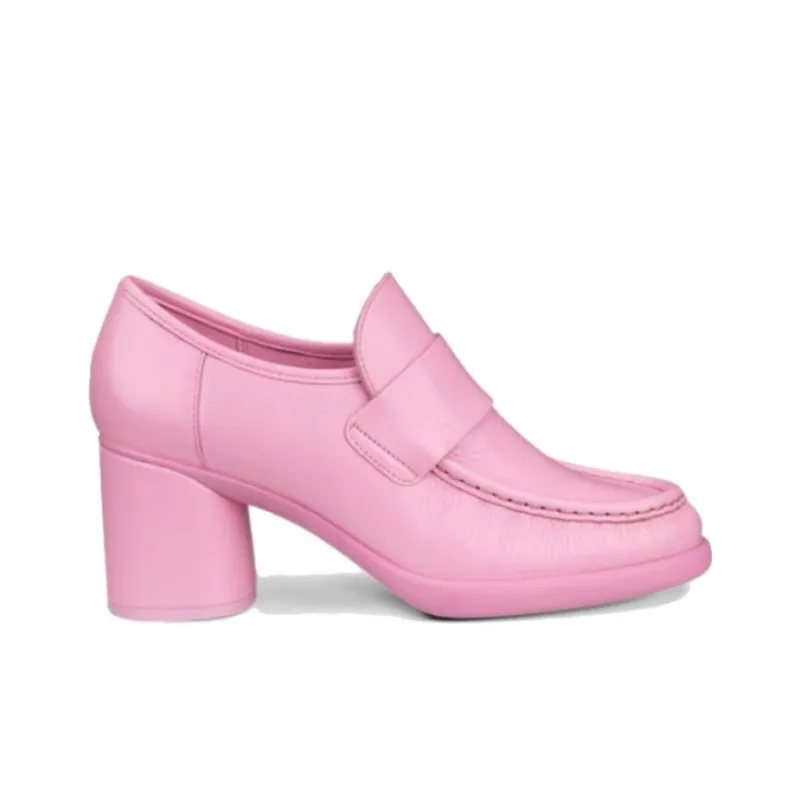 Ecco Chunky Heel High Heels 5.5cm Women's Pink-1