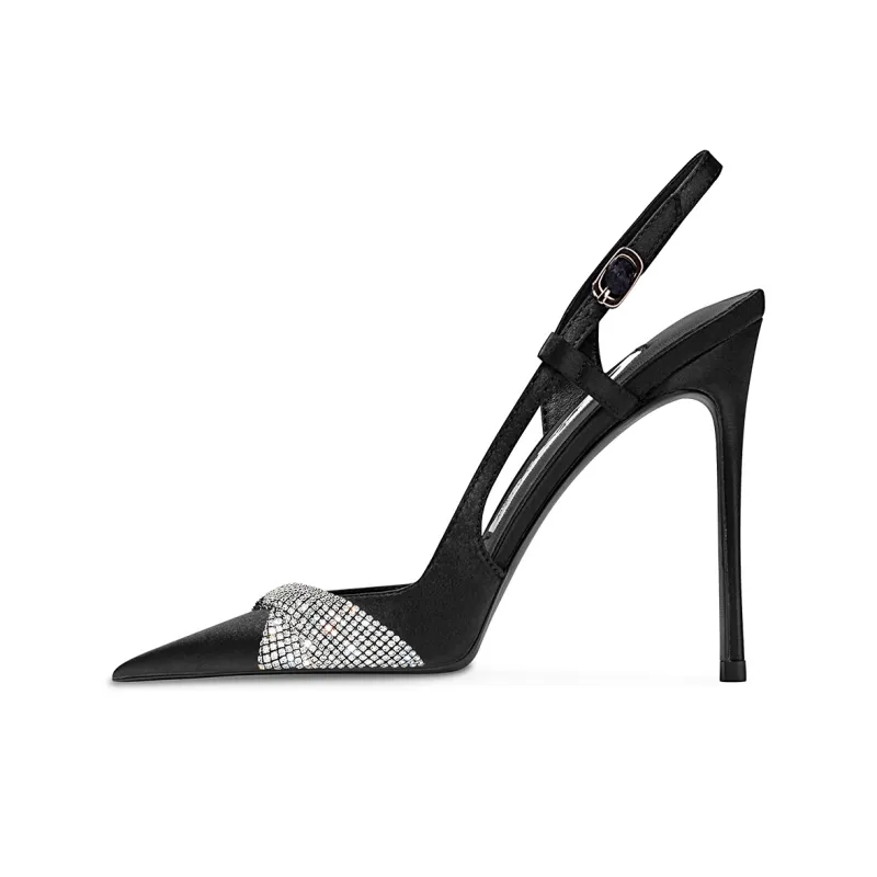 Ganxiaojie Slim Heel High Heels Women's Black-7