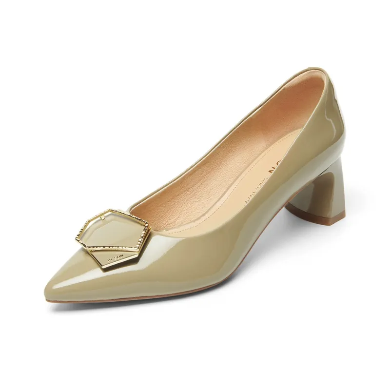 PT'SON Chunky Heel High Heels 5.5cm Women's-5