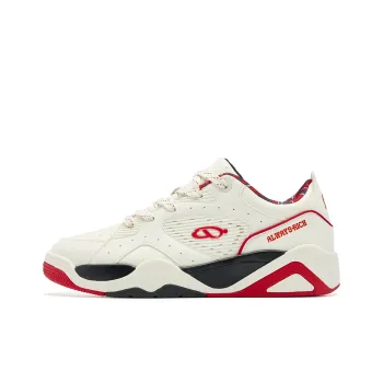 QIAODAN Anti Slip Wear Resistant Low Top Skateboard Shoes Men's Beige Red