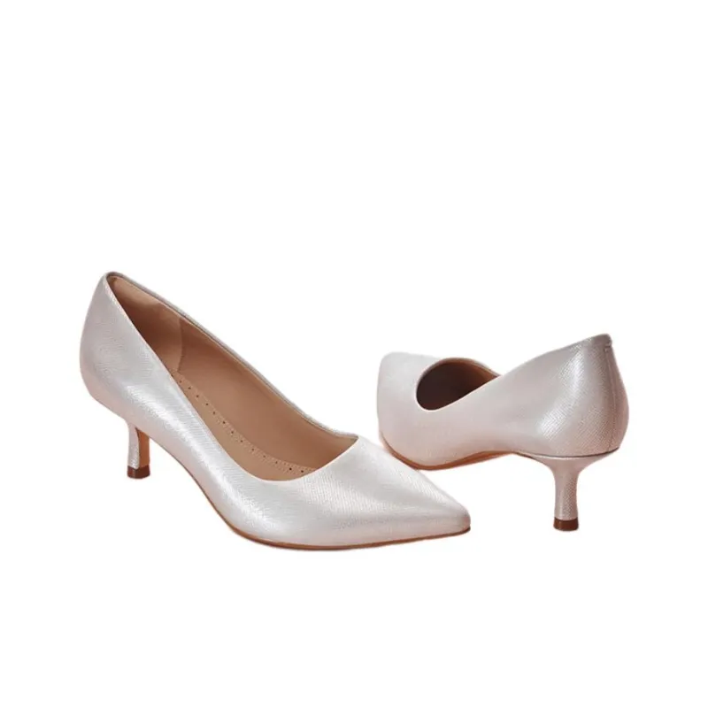 Clarks Slim Heel High Heels 5.5cm Women's Silver-2