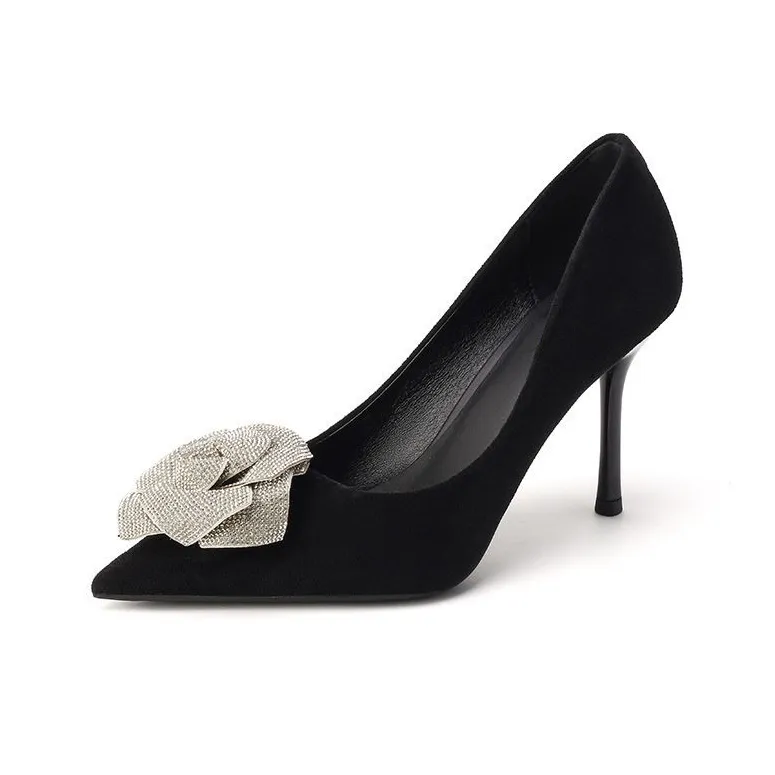 YAFEI XUANYU Slim Heel High Heels Women's Black-0