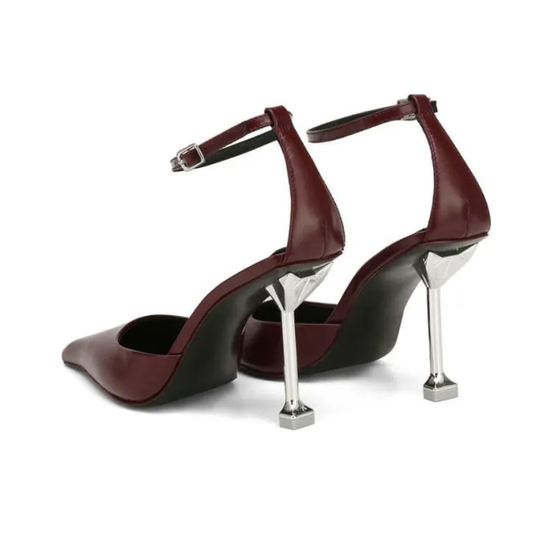 Naked Wolfe Valerie Slim Heel High Heels Women's Burgundy-3