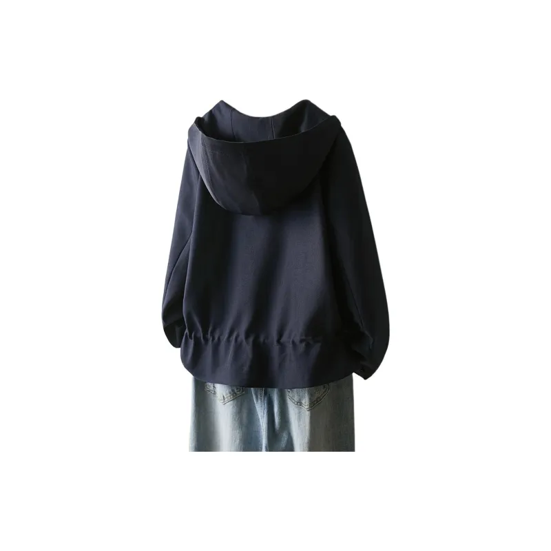 IHIMI Trench Coat Women's Navy Blue-2